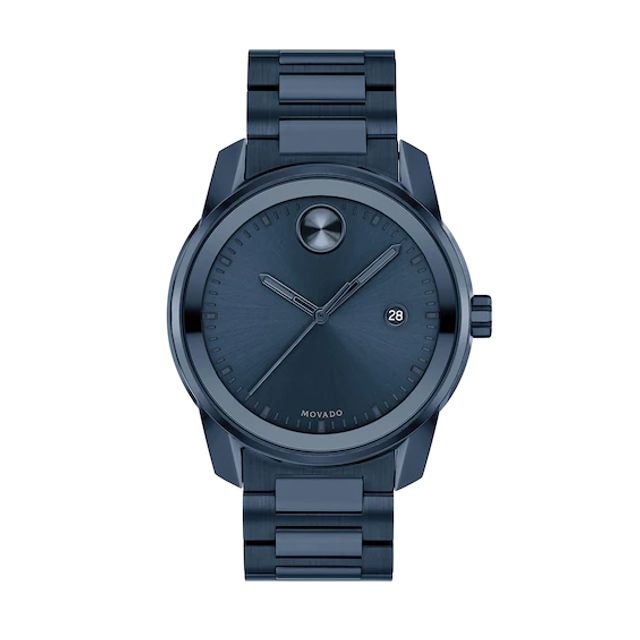 Men's Movado BoldÂ® Verso Blue IP Watch with Blue Dial (Model: 3600737)