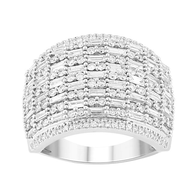 2 CT. T.w. Composite Diamond Multi-Row Ring in 10K White Gold