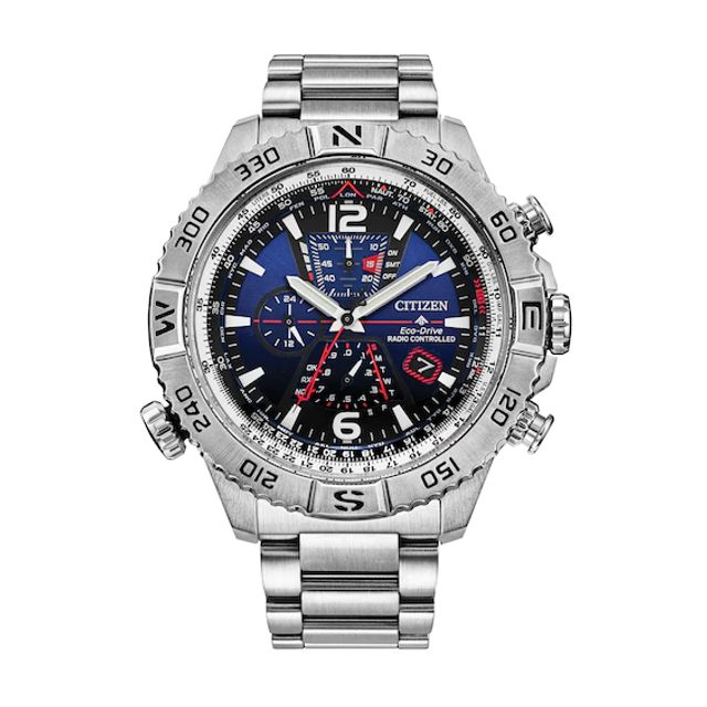 Men's Citizen Eco-DriveÂ® Promaster Navihawk Chronograph Watch with Blue Dial (Model: At8220-55L)