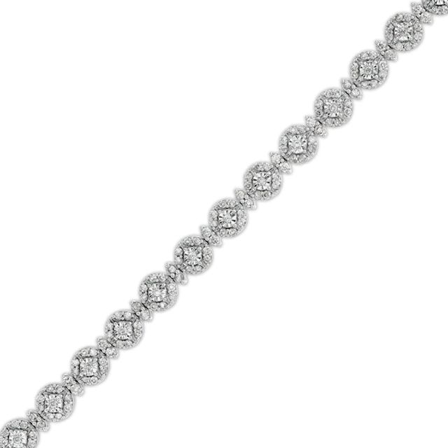 3 CT. T.w. Diamond Alternating Line Bracelet in 10K White Gold â 7.5"