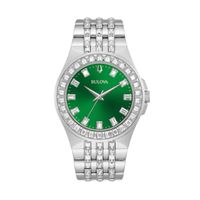 Men's Bulova Phantom Baguette Crystal Accent Watch with Green Dial (Model: 96A253)