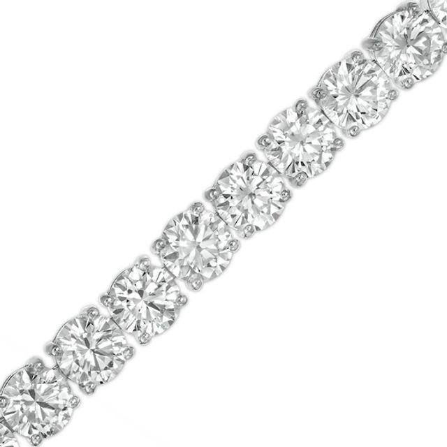 6.0mm White Lab-Created Sapphire Tennis Bracelet in Sterling Silver - 7.25"