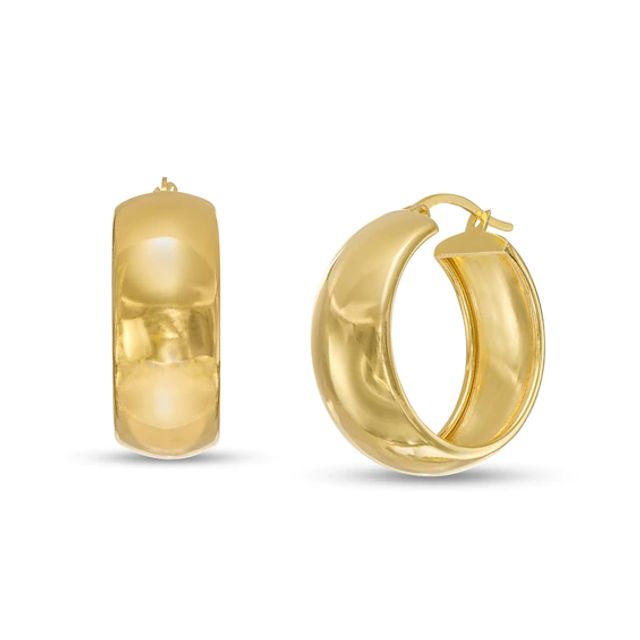 25.0mm Wide Dome Hoop Earrings in 10K Gold