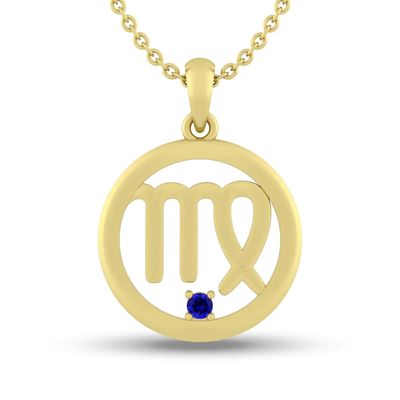 Gemstone Zodiac Sign Pendant (1 Stone and Sign)