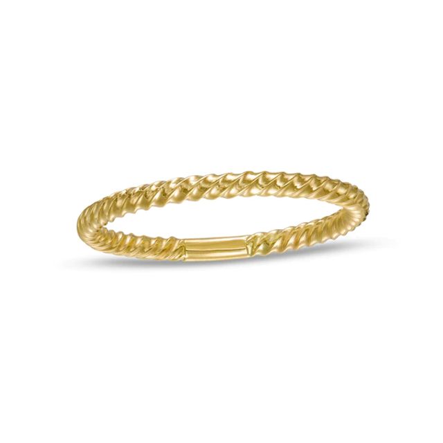Rope-Texture Thin Stackable Band in 10K Gold - Size 7