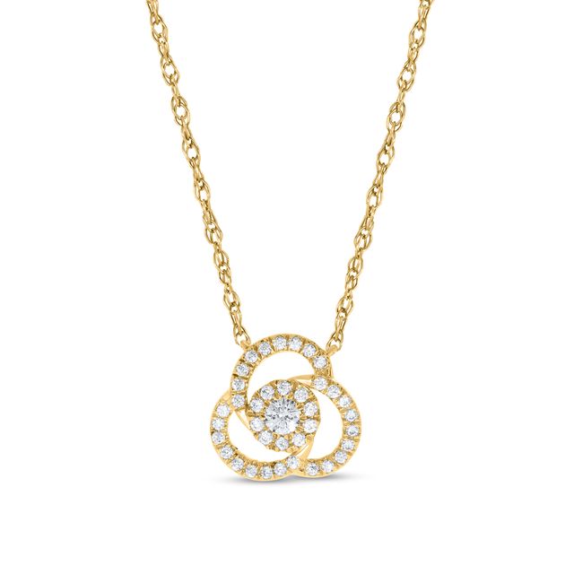 1/5 CT. T.w. Composite Diamond Spiral Necklace in Sterling Silver with 14K Gold Plate