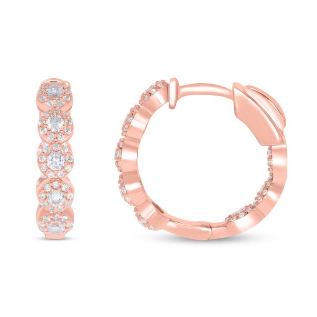 1 CT. T.w. Composite Diamond Inside-Out Hoop Earrings in 10K Rose Gold