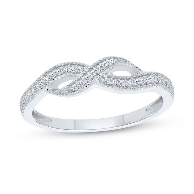 1/10 CT. T.w. Diamond Twist Ring in Sterling Silver