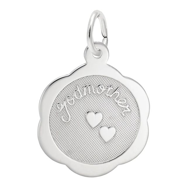 Rembrandt CharmsÂ® "godmother" Scalloped Disc in Sterling Silver