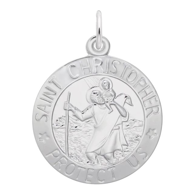 Rembrandt CharmsÂ® Saint Christopher Medallion in Sterling Silver