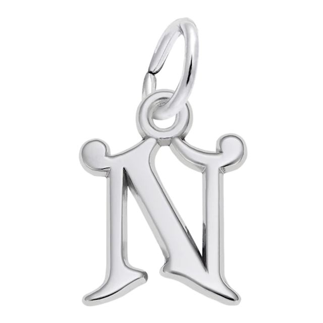 Rembrandt CharmsÂ® Cursive "N" Initial in Sterling Silver