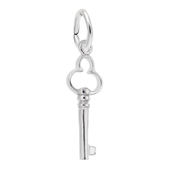 Rembrandt CharmsÂ® Clover-Top Key in Sterling Silver