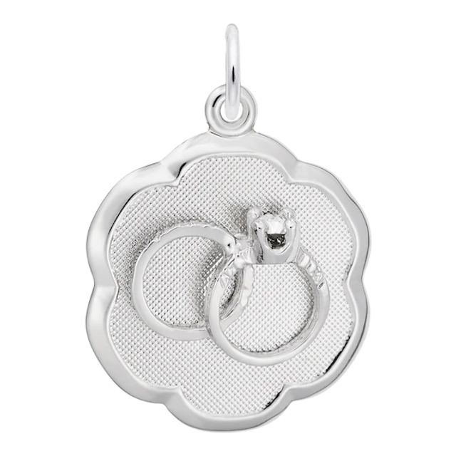 Rembrandt CharmsÂ® Wedding Rings Scalloped Disc in Sterling Silver