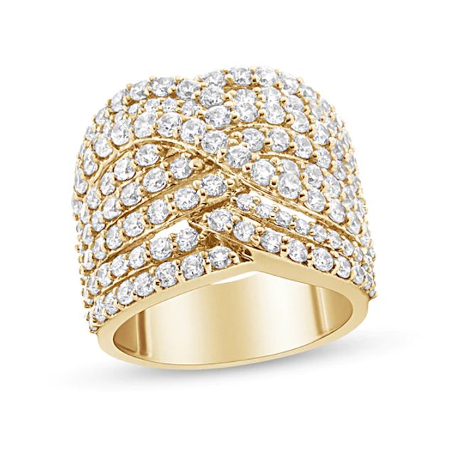 3 CT. T.w. Diamond Multi-Row Overlay Ring in 10K Gold