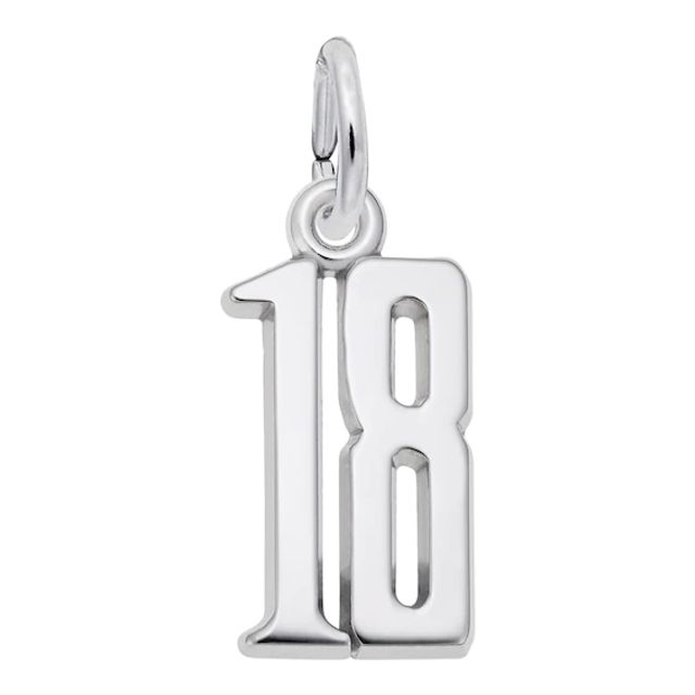 Rembrandt CharmsÂ® Number "18" in Sterling Silver