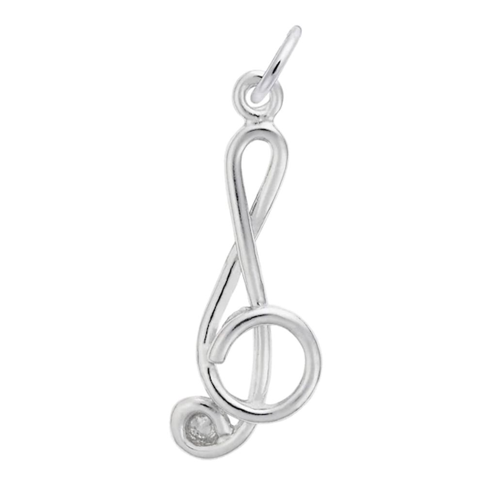 Rembrandt Charms® Abstract Treble Clef in Sterling Silver