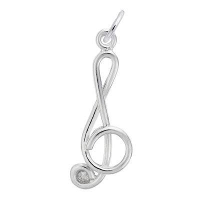 Rembrandt CharmsÂ® Abstract Treble Clef in Sterling Silver