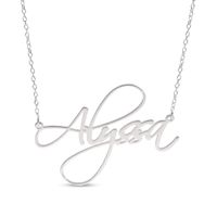 Cursive Script Name Necklace in Sterling Silver (1 Line)