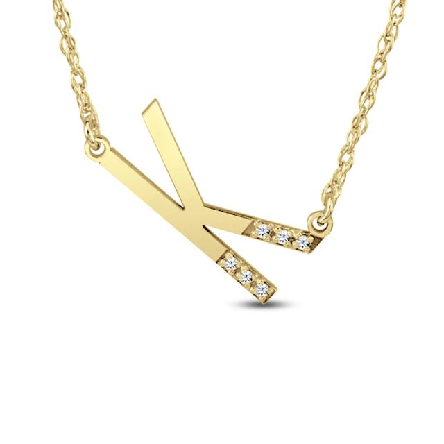 1/20 CT. T.w. Diamond Uppercase Block Initial Necklace (1 Initial)