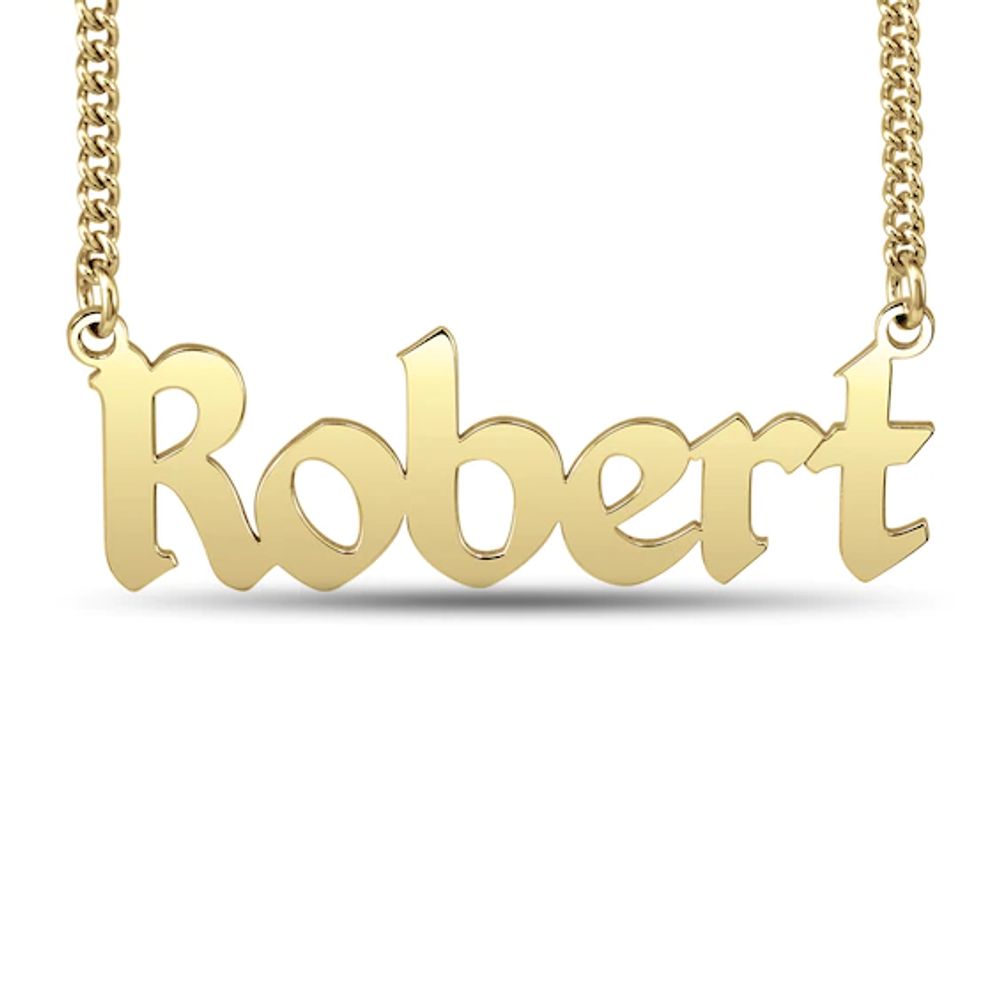 Men's Block Name Necklace (1 Line)