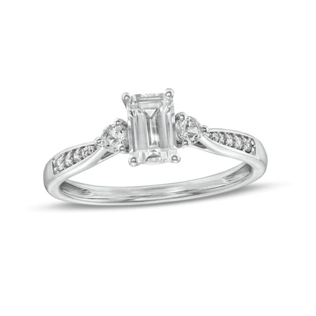 Diamond Accent Three Stone Promise Ring in Sterling Silver