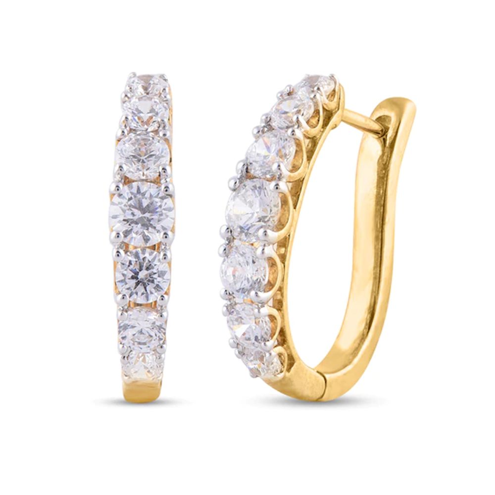 1-1/2 CT. T.w. Diamond Graduated Hoop Earrings in 10K Gold