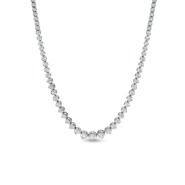 4 CT. T.w. Diamond Graduate Riviera Necklace in 10K White Gold â 17"