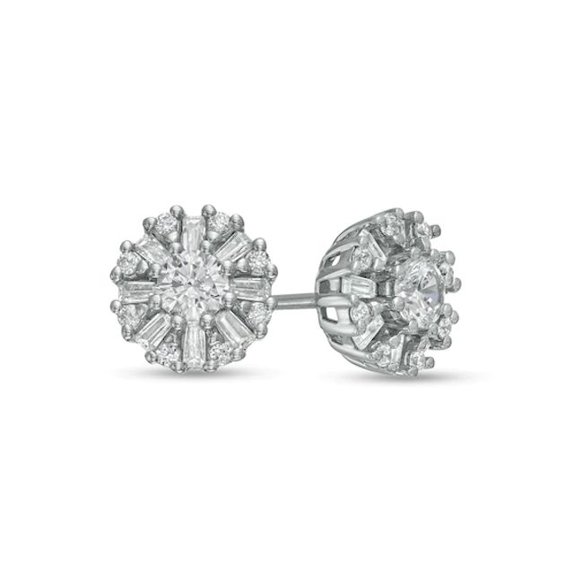 3/4 CT. T.w. Diamond Snowflake Stud Earrings in 10K White Gold