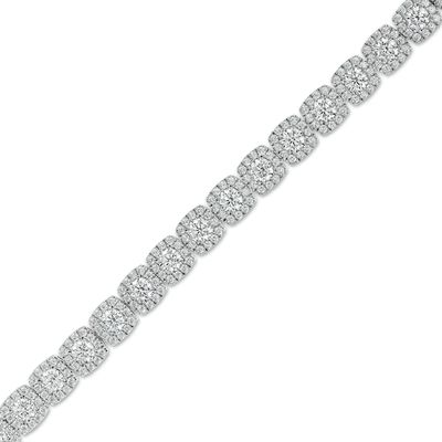 10 CT. T.w. Composite Cushion-Shaped Diamond Line Bracelet in 10K White Gold