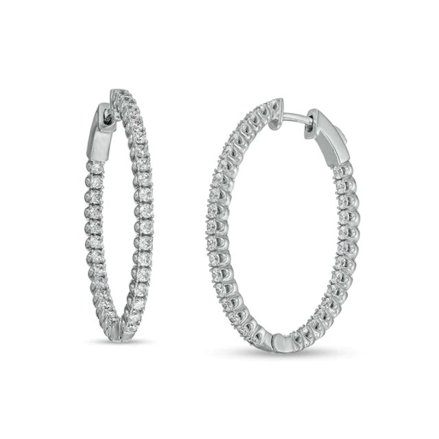 3 CT. T.w. Diamond Inside-Out Hoop Earrings in 10K White Gold