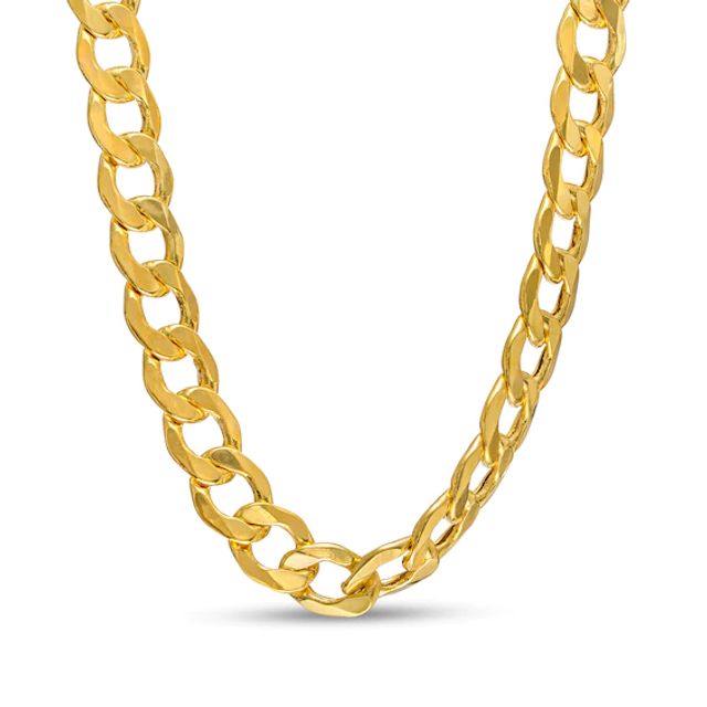 Men's 7.0mm Curb Chain Necklace in Hollow 14K Gold - 22"
