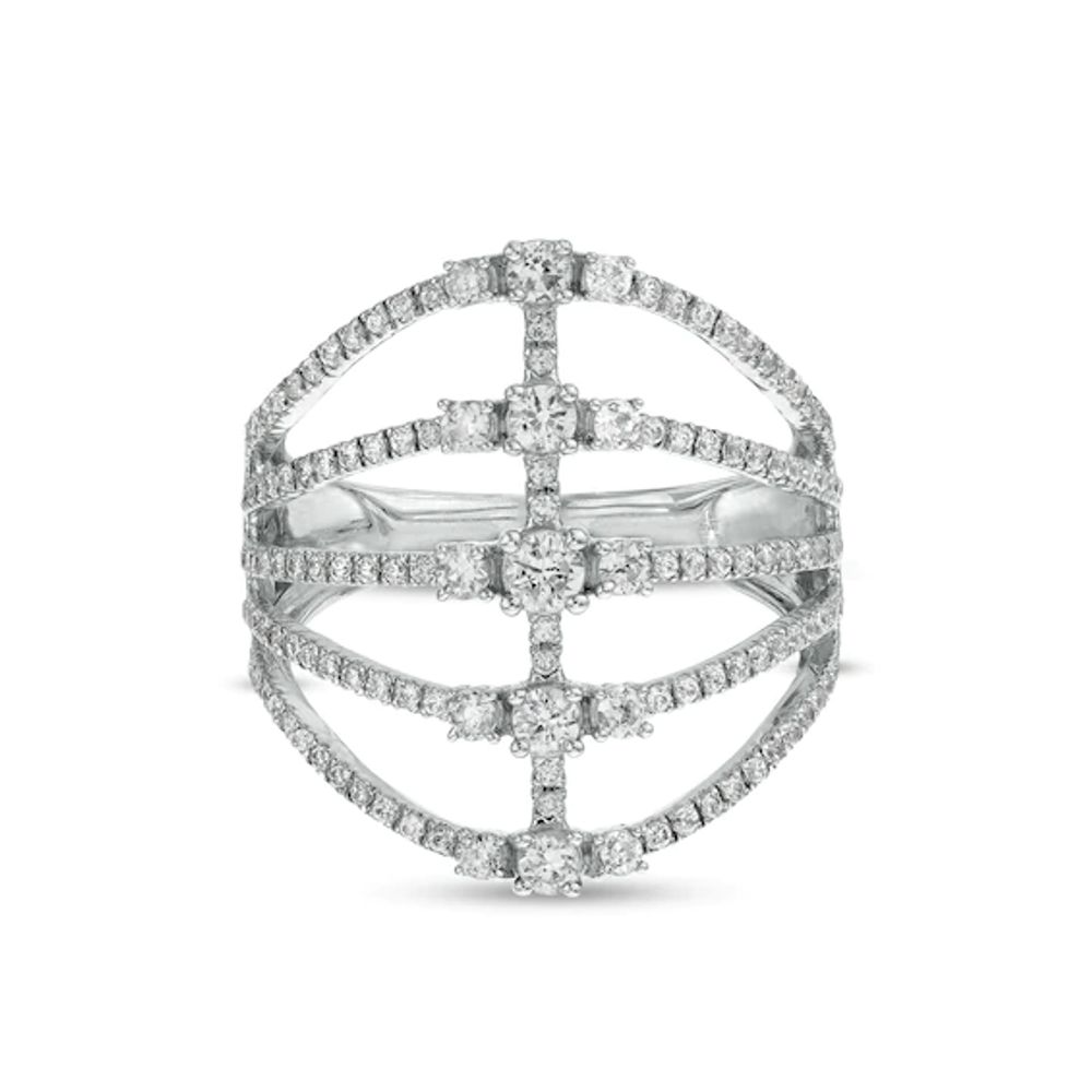 1 CT. T.w. Diamond Multi-Row Split Shank Ring in 10K White Gold