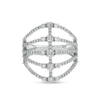 1 CT. T.w. Diamond Multi-Row Split Shank Ring in 10K White Gold