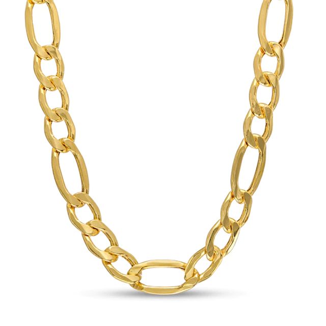 Men's 5.8mm Figaro Chain Necklace in Hollow 14K Gold - 22"