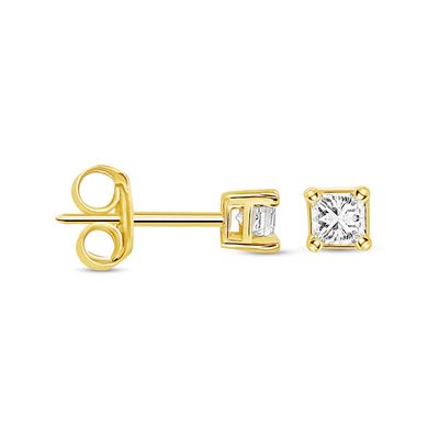 1/10 CT. T.w. Princess-Cut Diamond Solitaire Stud Earrings in 14K Gold (I/I2)