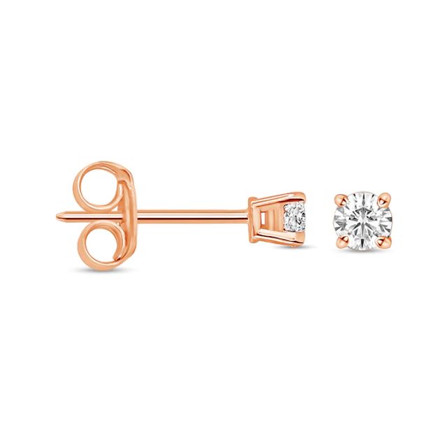 1/10 CT. T.w. Diamond Solitaire Stud Earrings in 14K Rose Gold (I/I2)