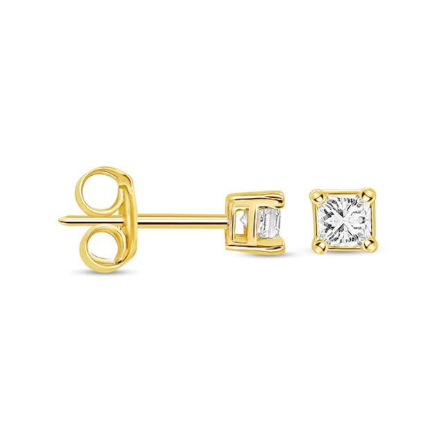 1/ CT. T.w. Princess-Cut Diamond Solitaire Stud Earrings in 14K Gold (I/I2