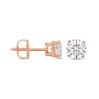 2 CT. T.w. Diamond Solitaire Stud Earrings in 14K Rose Gold (I/I2)