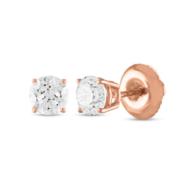 1/3 CT. T.w. Certified Diamond Stud Earrings in 14K Rose Gold (I/I1)