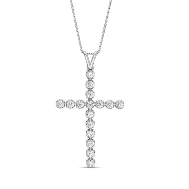 1 CT. T.w. Certified Lab-Created Diamond Cross Pendant in 14K White Gold (F/Si2)