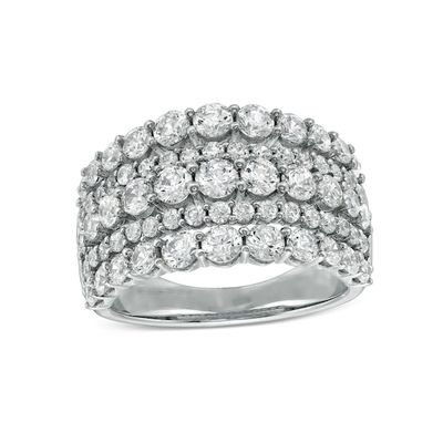 2-1/2 CT. T.w. Certified Lab-Created Diamond Multi-Row Ring in 14K White Gold (F/Si2)