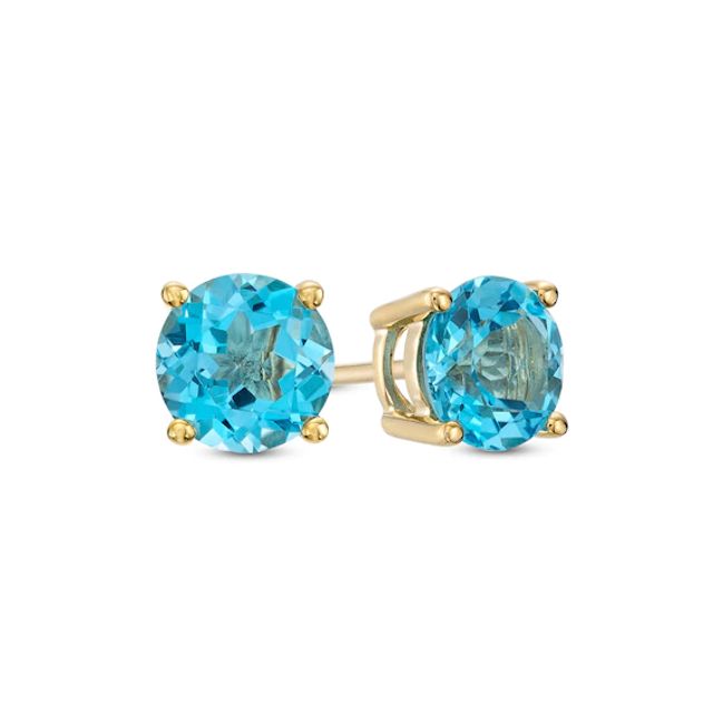 6.0mm London Blue Sapphire Solitaire Stud Earrings in 10K Gold