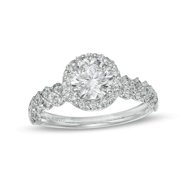 True Lab-Created Diamonds by Vera Wang Love 1-3/4 CT. T.w. Frame Engagement Ring in 14K White Gold (F/Vs2)