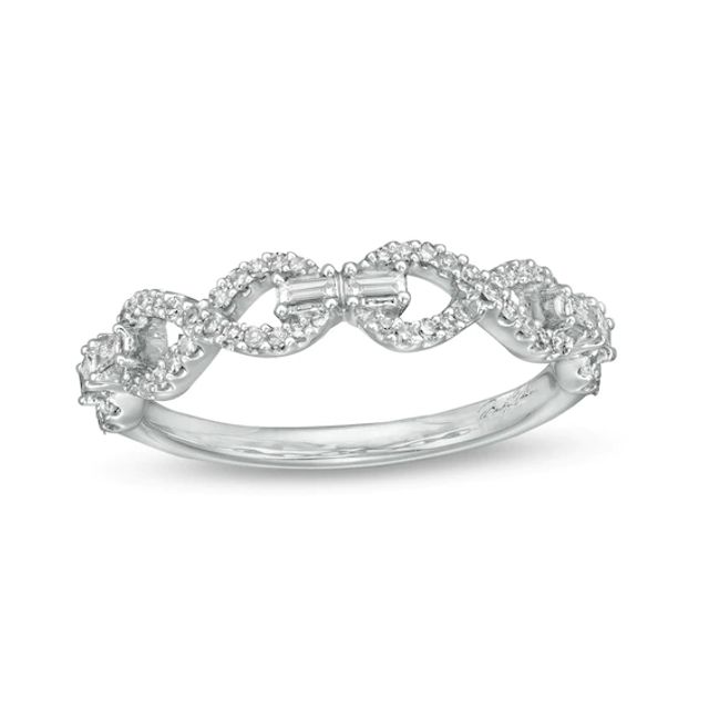 Marilyn Monroeâ¢ Collection 1/4 CT. T.w. Baguette and Round Diamond Infinity Link Ring in 10K White Gold