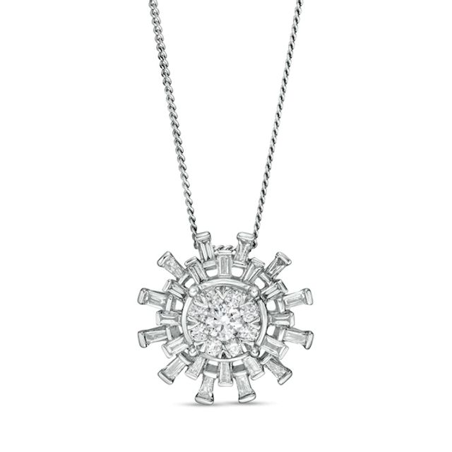 Marilyn Monroeâ¢ Collection 1/2 CT. T.w. Composite Diamond Sunburst Necklace in 10K White Gold