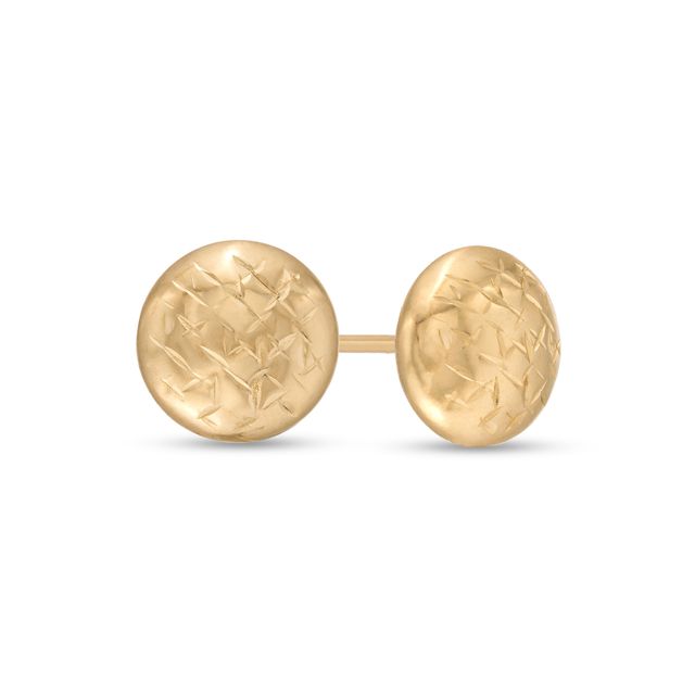 6.0mm Diamond-Cut Bead Stud Earrings in 14K Gold