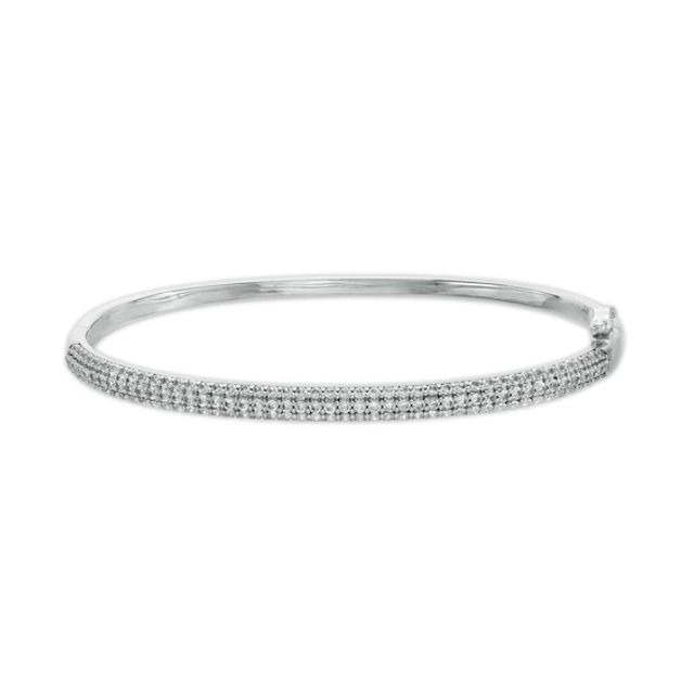2-1/2 CT. T.w. Diamond Bangle in 10K White Gold â 7.25"