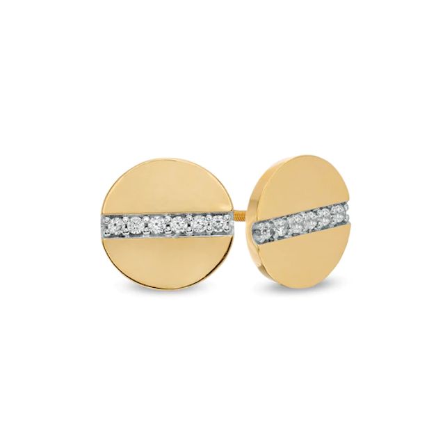 Men's 1/6 CT. T.w. Diamond Slotted Screw Stud Earrings in 10K Gold