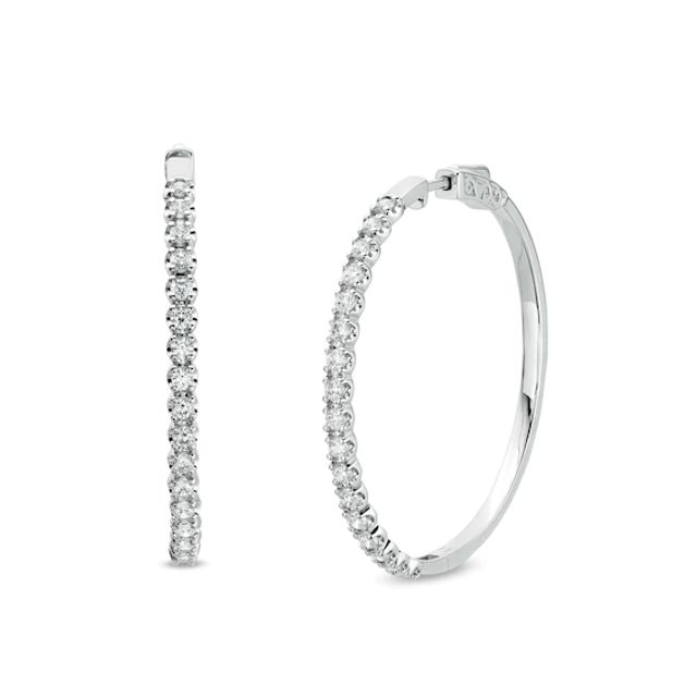 2 CT. T.w. Certified Lab-Created Diamond Scrollwork Hoop Earrings in 14K White Gold (F/Si2)