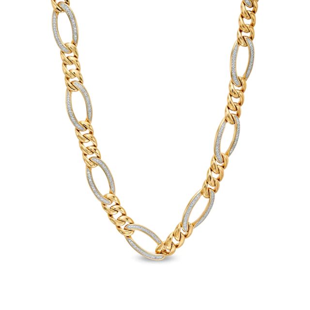 Men's 1 CT. T.w. Diamond Figaro Chain Necklace in 10K Gold - 22"